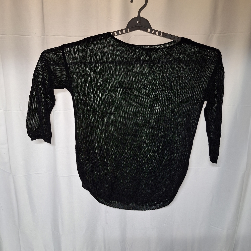 Black Sheer Knit Top